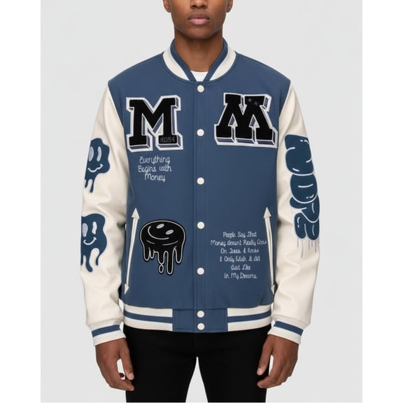 MEN'S MONEY MAKER WOOLEN PATCHED VARSITY JACKET
