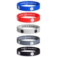 thumbnail image 2 of Max Petals Type 2 Diabetic Discreet Medical Alert ID Silicone Bracelets Wristbands 5 Pack, 2 of 4