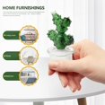 thumbnail image 4 of Cactus Glass Figurine Simple Crystal Artificial Plant Statue Sculpture Desktop Car Interior Ornament Table Decor Style C, 4 of 8