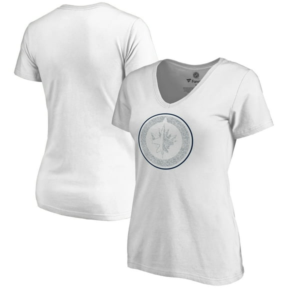 Women's White Winnipeg Jets Whiteout V-Neck T-Shirt