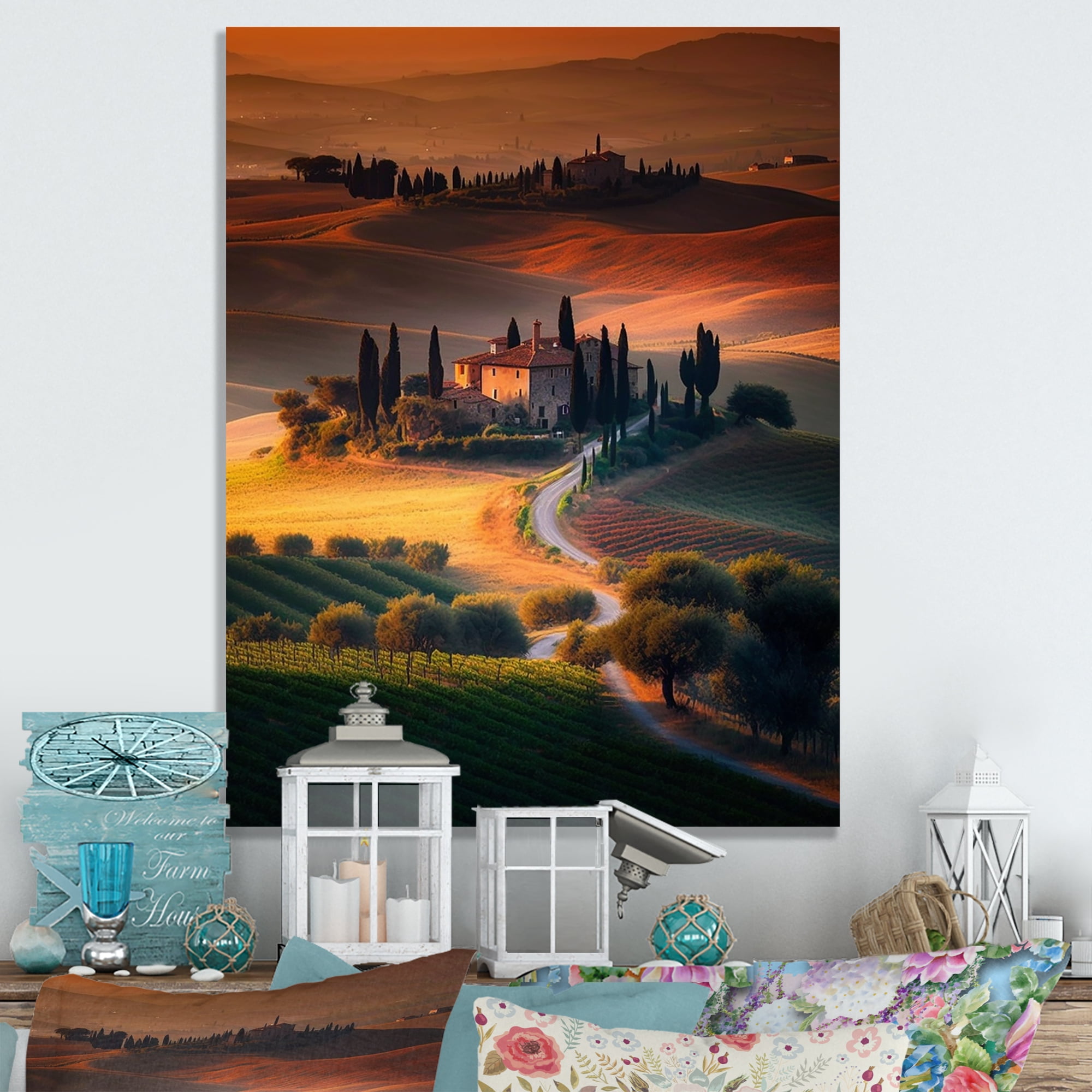 Designart Italian Casa Canvas Wall Art