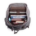 thumbnail image 3 of KAUKKO Vintage Casual Canvas and Leather Rucksack Backpack (Canvas Grey2pc), 3 of 5