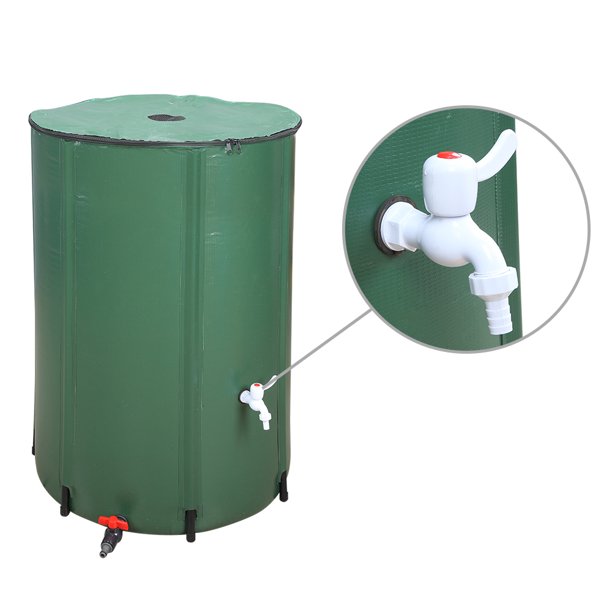 Clearance 100 Gallon Folding Rain Barrel Water Collector Green