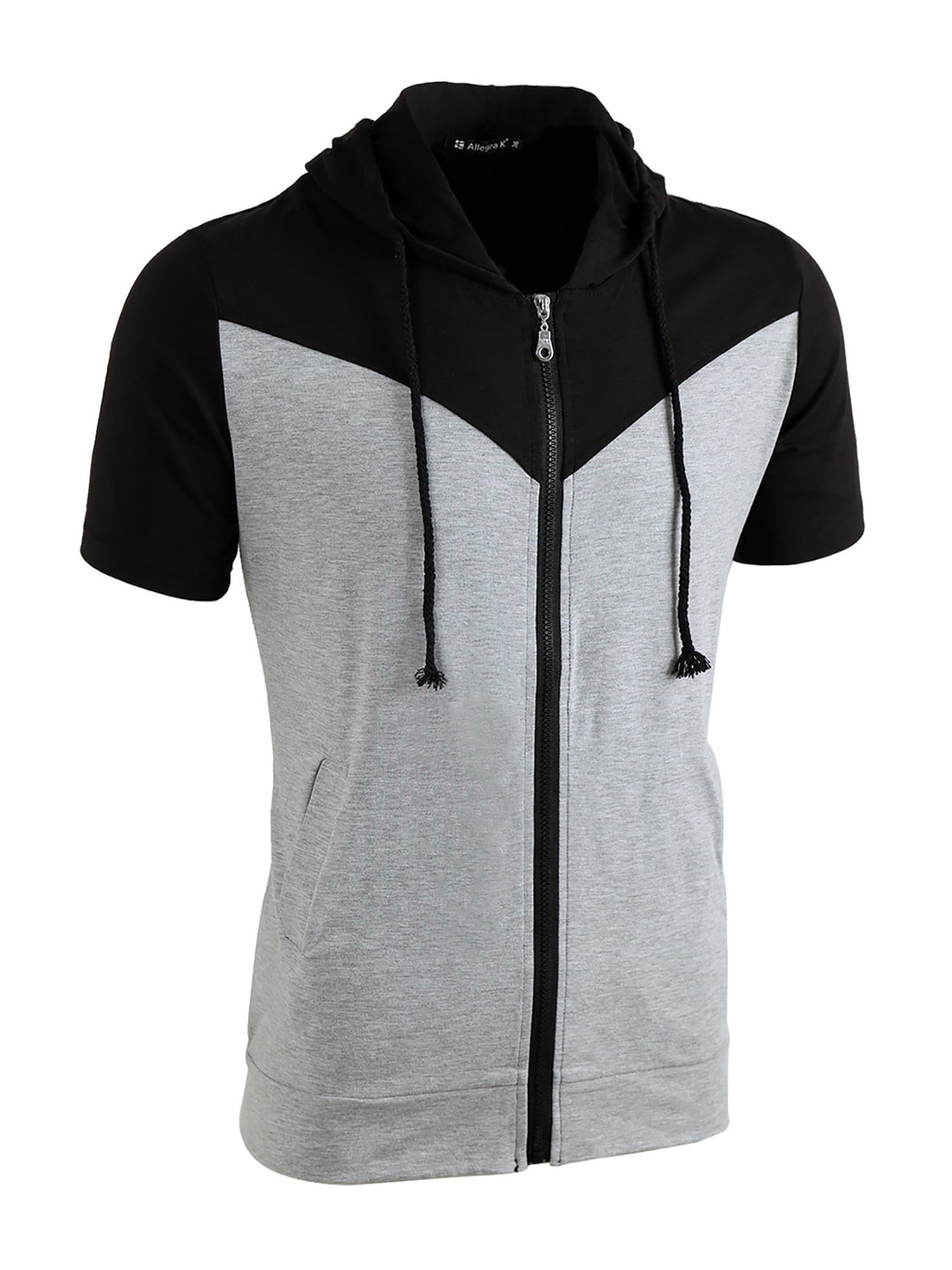short sleeve zip up hoodie mens
