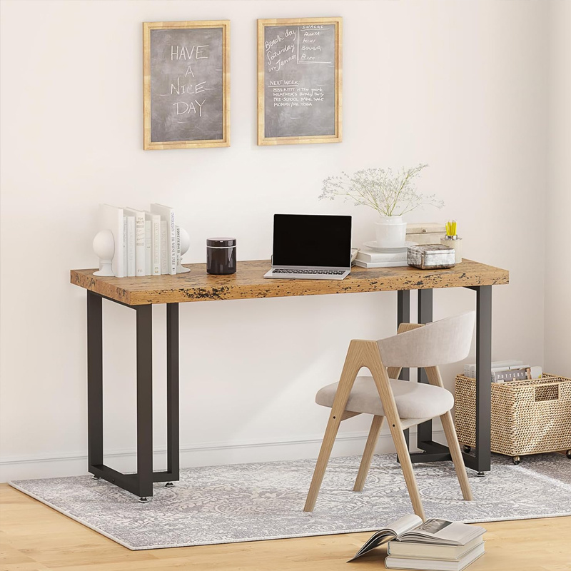 Heavy Duty Metal Table Legs 28 Inch by 24 Inch T Shape Industrial Desk Legs for Dining Table Office Desk Computer Table and Workbench Black 2 Pack