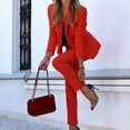 thumbnail image 2 of Aofany Women's Two Piece Suit Set Blazer Pants Long Sleeve Solid Suit Pants Casual Elegant Business Suit Sets, 2 of 5