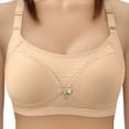 thumbnail image 2 of Ovbmpzd Full-Figure Bras for Women Wireless T-Shirt Push Up Bra Full Coverage No Underwire Beige Comfort Bra for Women, 2 of 8