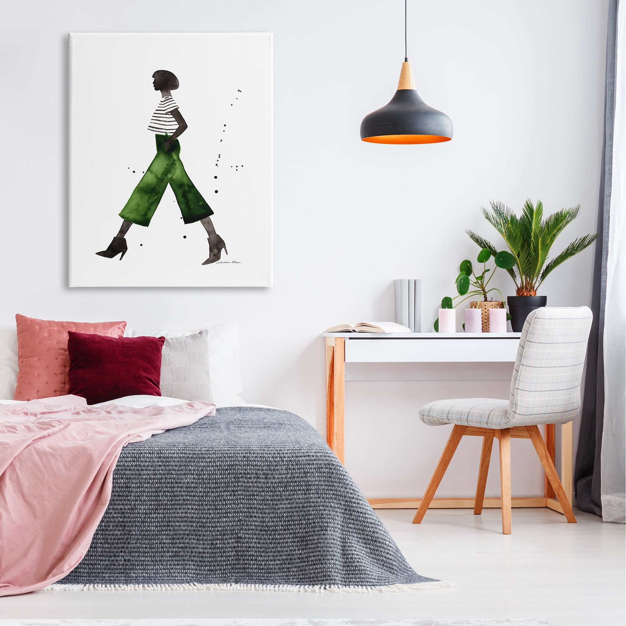 Stupell Industries Casual Fashion Girl Beauty & Fashion Painting Gallery Wrapped Canvas Print Wall Art, 36 x 48