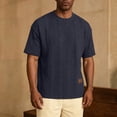 thumbnail image 4 of Mens Short Sleeve T-Shirts Summer Crew Neck Tees Tops for Men Pullover Textured Solid Color Dressy Casual Tshirts Shirts, 4 of 8