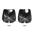 thumbnail image 5 of Picia Futuristic Moonlit Cityscape Pattern Women's 2 in 1 Athletic Running Shorts High Waisted Workout Casual Gym Sweat Shorts with Comfy Liner Zipper Pockets-Large, 5 of 9