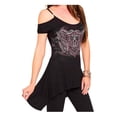 thumbnail image 3 of Harley-Davidson Women's Embellished Open Shoulder Short Sleeve Tee, Black (3XL), Harley Davidson, 3 of 3