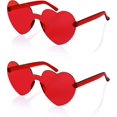 thumbnail image 1 of Gafas de sol sin montura con forma de corazón para mujer, transparentes, modernas, de una pieza, B2826-f2, 1 of 5