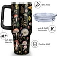 thumbnail image 2 of Mushroom 40 oz Tumbler with Handle and Straw, Double Wall Vacuum Insulated Stainless Steel Tumbler with straw, 100% Leak-proof Water Bottle, Travel Mug Coffee Cup, Gift for men and Women, 2 of 6
