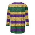 thumbnail image 4 of Mardi Gras Shirts for Women Masked Graphic 3/4 Sleeve 2026 Carnival Top Loose Casual Crew Neck Funny Tee Shirts Raved Outfits Mardi Gras Outfit, 4 of 6
