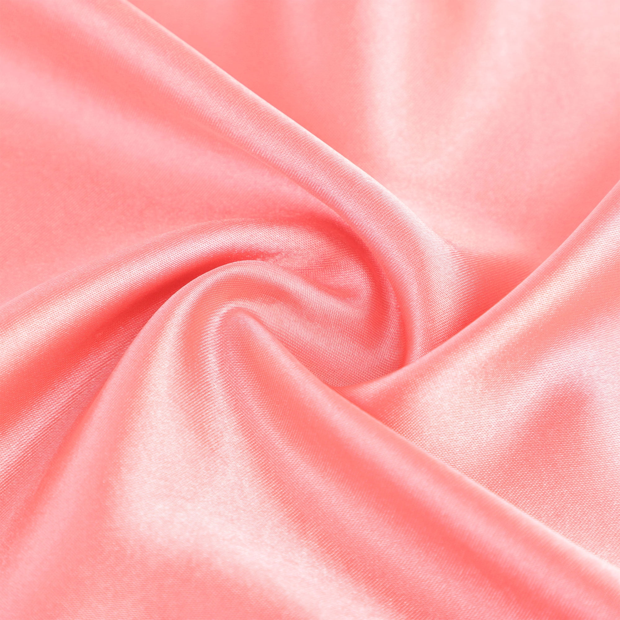 Unique Bargains Satin Set of 2 Zipper Closure Pillowcases Light Coral 20"x30"