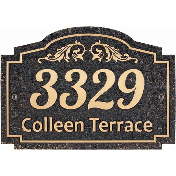 Address Plaque - Handcrafted Carving Sign - Large House Number - Vintage Address Plaque