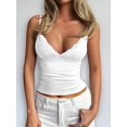 thumbnail image 4 of Camisole Tops for Women Tank Tops Y2K Spaghetti Strap Undershirts Slim Going Out Top White XL, 4 of 9