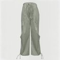 thumbnail image 2 of CUSTG Male Casual Pants Elastic High Waist Parachute Cargo Pants Drawstring Multi Pockets Loose Wide Leg Adjustable Casual Trousers Cozy Soft Pants, 2 of 5