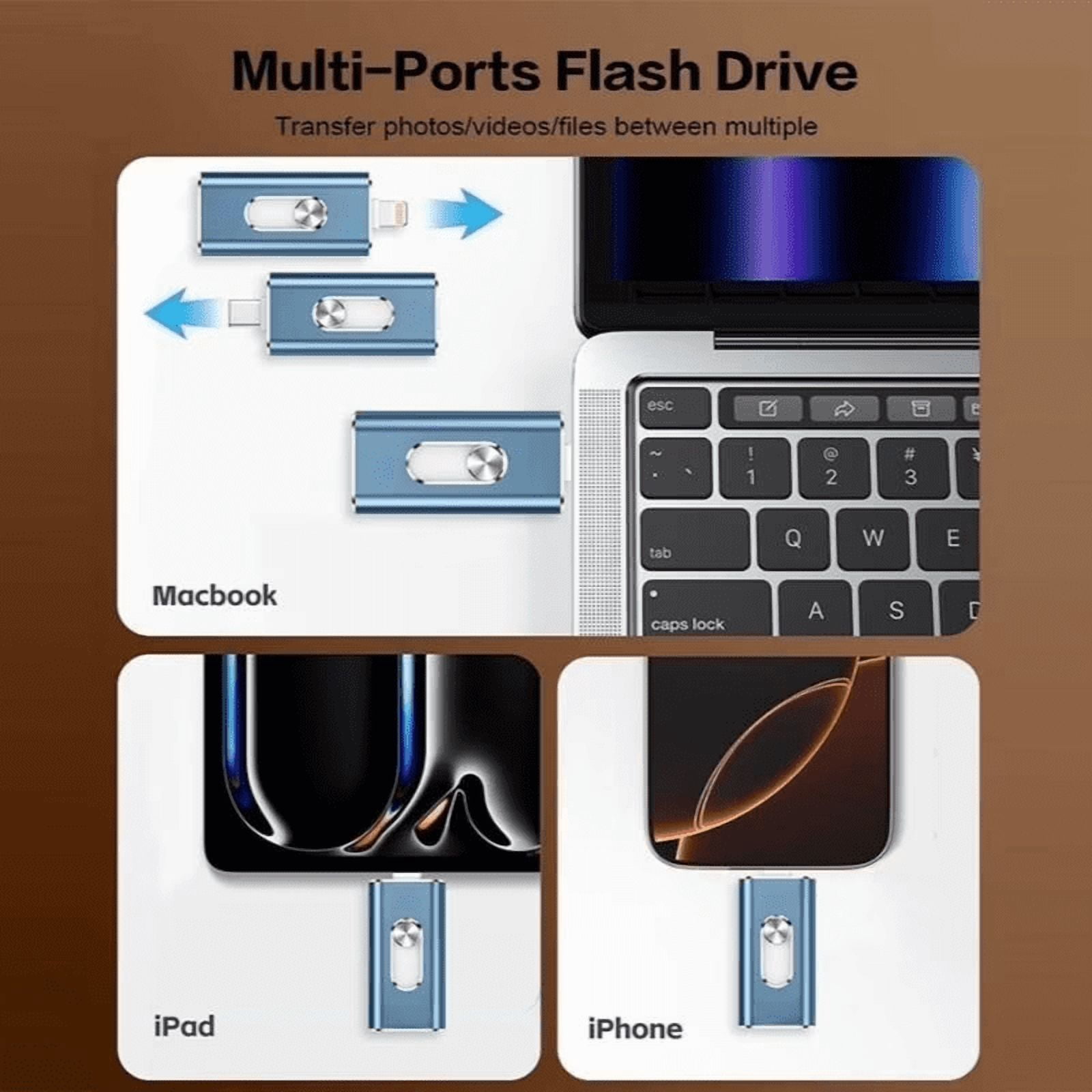 USB 3.0 Flash Drive for iPhone3-In-1  USB External Storage Thumb Drive OTG Pendrive Android Phone and Computer-Black