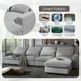 thumbnail image 3 of Holaki 5 Seat Large L-Shape Feather Filled Sectional Sofa, Convertible Sofa Couch with Reversible Chaise for Living Room, Light Gray, 3 of 14