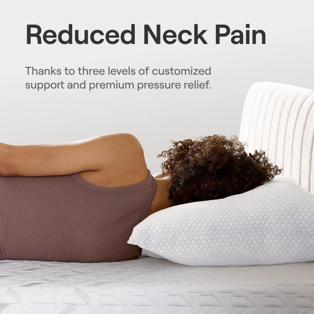 Nectar Tri-Comfort Cooling Pillow - Adjustable Support & Firmness - Cooling Cover - Pressure Relief - Helps Reduce Neck Pain - Premium Memory Foam & Microfiber Down Alternative