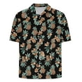 thumbnail image 3 of Chiccall Mens Plus Size Hawaiian Graphic Shirts Summer Short Sleeve Button Down Casual Tropical Beach Shirt Black, 3 of 5