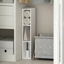 Furinno Reed 3-Tier Multipurpose Clothing & Closet Storage Organizer Shelf, 6-Inch Width, White