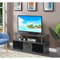 thumbnail image 2 of Designs2Go Meuble Télé avec Trois Armoires de Rangement et Tablette en Bois Gris, 2 of 6