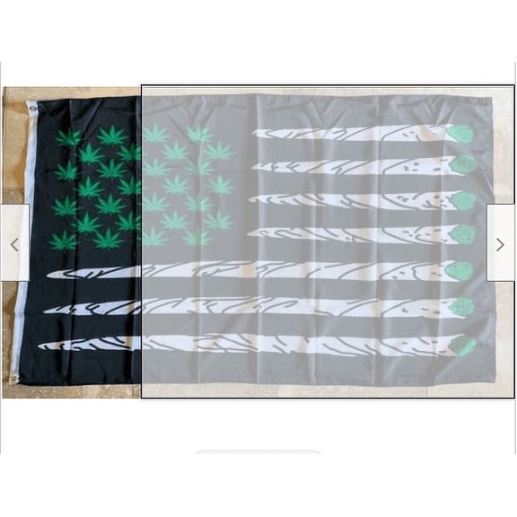 3x5 US Weed Stars and Stripes 7 Point and JOINT Black Flag 3x5 Banner Grommets