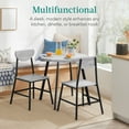 thumbnail image 3 of Best Choice Products 3-Piece Mid-Century Modern Round Dining Set w/ 2 Chairs, Angled Legs - Gray, 3 of 9