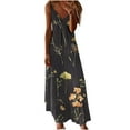 thumbnail image 2 of Hvot&aat Women's Vintage Striped Floral Printed Sleeveless Dress A-line Flowy Swing Maxi Dresses Elegant Vacation Sundress, 2 of 5