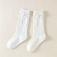 thumbnail image 6 of Toddler Girls Knee Hight Stocking Solid Color Bowknot Soft Long Socks 2-8 Years, 6 of 6