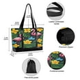 thumbnail image 2 of FORMRS Canvas Laptop Tote Bag for Women with 15.6" Computer Compartments Shoulder Handbag, Flamingo Floral Pattern, 2 of 7