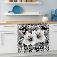thumbnail image 6 of Black White Spring Floral Small Sink Skirt 10"Wx11"L,Dustproof Under Sink Curtain with Self Adhesive Tape,Summer Botanical Modern Cabinet Curtain Cover for Bathroom Vanity,Kitchen Storage Shelf,RV, 6 of 9