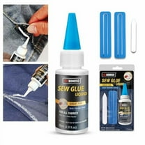 Fabric Glue, Liquid Stitch Fabric Glue for Clothing Permanent Washable for All Fabrics, Clothes, Patches, Denim, Flannel, Cotton, Polyester, Leather 2 oz.