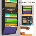 thumbnail image 4 of Over the Door File Organizer, Hanging File Folders Wall Organizer with 10 Large Pockets for Papers, Charts, Mails, Magazine, Office and Back To School Supplies Storage and Organization (Black), 4 of 8