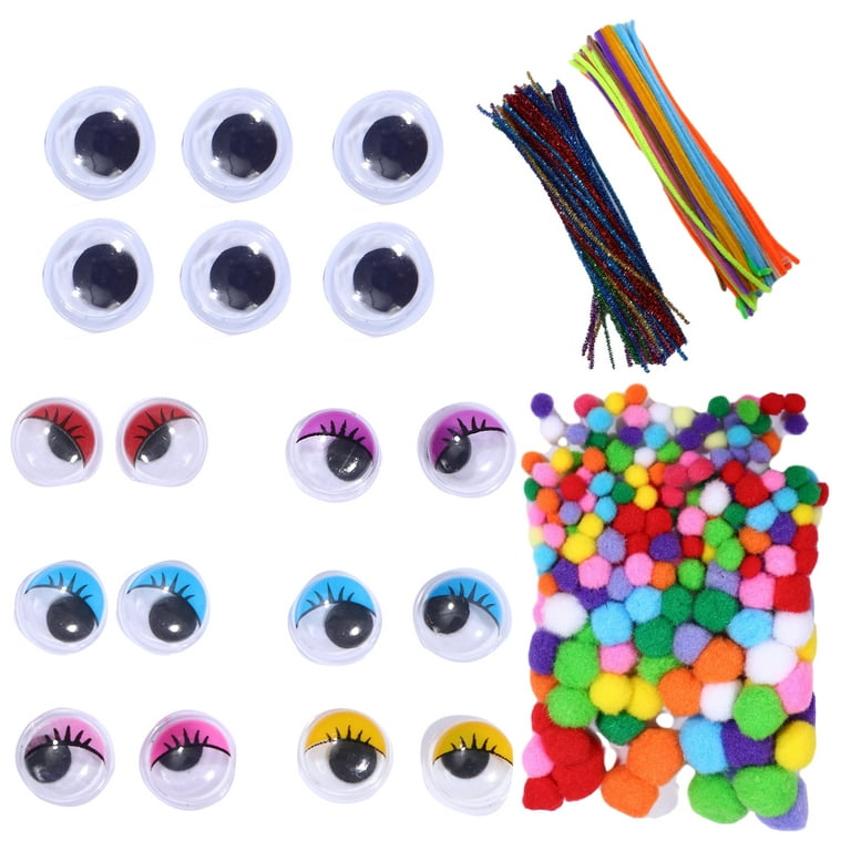Craft Supplies Set Pompoms Chenille Plastic Eyes Wiggle Doll Eyes