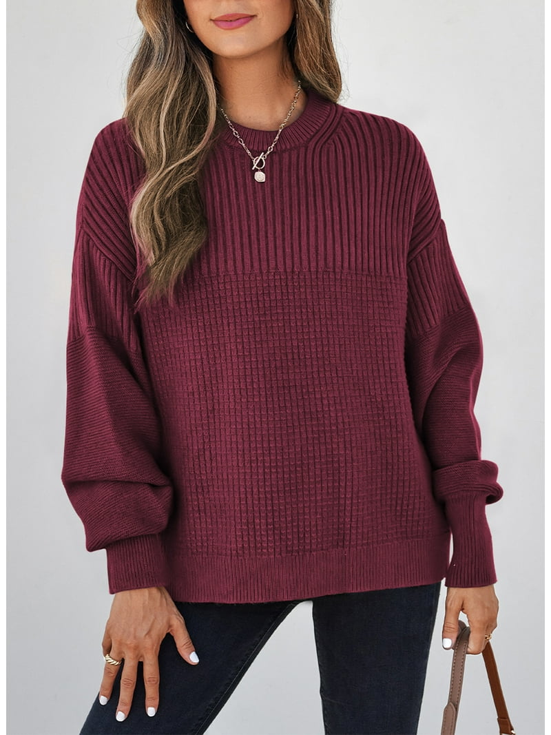 Eytino Sweaters for Women Cute Lantern Sleeve Pullover Sweater