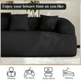 thumbnail image 4 of Rophefx 90.5" Boneless Cloud Couch, Chenille Curved Sofa, Modern Compression Sofa for Living Room, No Assembly Required, Black, 4 of 10