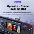 thumbnail image 5 of Xiwai USB3.0 Type C Male to Female & OTG Power Data Adapter Opposite U Shape Back Angled Compatible with Steam Deck, 5 of 7