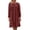 Wine, variant on Brilliant Winter Dresses for Women Women Round Neck Long Sleeved Pleated Solid Cotton Linen Loose Fitting Dress Gray 3x
