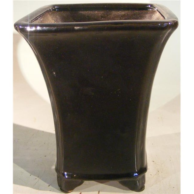 Bonsai Boy L156a Ceramic Bonsai Pot, Black - Cascade