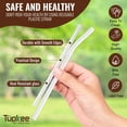 thumbnail image 4 of Tupkee Reusable Glass Straws - 8 Pack Clear Glass Drinking Straws - For Tupkee 14-Ounce Double Wall Glass Travel Tumbler  Includes 4 Straight and 4 Bend 9 x 1cm Glass Straws with 2 Cleaning Brushes, 4 of 7