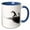 Blue/White, variant on 3drose, Wyoming. Two Canadian Geese Taking Flight., 11oz Two-tone Red Mug
