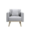 thumbnail image 2 of Mico 33 Inch Modern Sofa Chair with USB Ports and Pocket, Light Gray Fabric- Saltoro Sherpi, 2 of 5