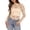 #26-Beige, variant on Craaazy Womens Long Sleeve Shirts Plus Size Slim Fit Solid Color Crew Neck Lace Mesh Tops