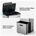thumbnail image 4 of mVm 16 Gal Stainless Steel Trash Can , Dual Compartment (32L+28L) Brushed Steel Garbage Bin with Lid and Odor Filter, 4 of 6