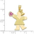 thumbnail image 4 of Avariah 14k Yellow Gold Girl with CZ October Birthstone Charm - 30mm, 4 of 6