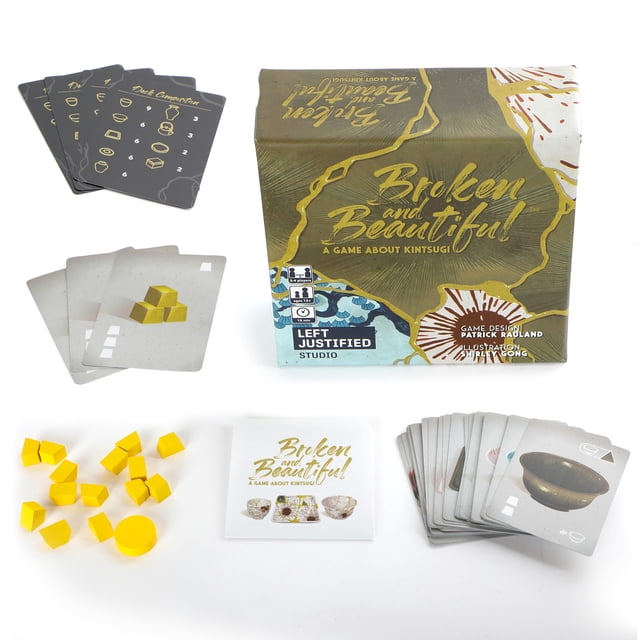 Hermoso y roto juego de cartas Kintsugi - De dos a cuatro jugadores - Perfectamente portátil - Juego rápido
