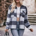 thumbnail image 6 of Zedker Women'S Fashion Plaid Printed Handiness Jackets,Casual Long Sleeve Button Down Blouses,Comfy Loose Fits Hoodless Outdoor Fall Tops,Blue,XXL, 6 of 9
